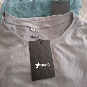 Women's Crop Tops - Gray and Blue /Green